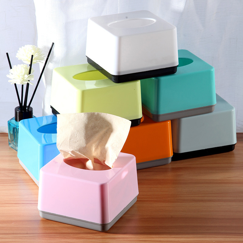 Commercial Printing Logo - Caja de pañuelos de plástico cuadrada